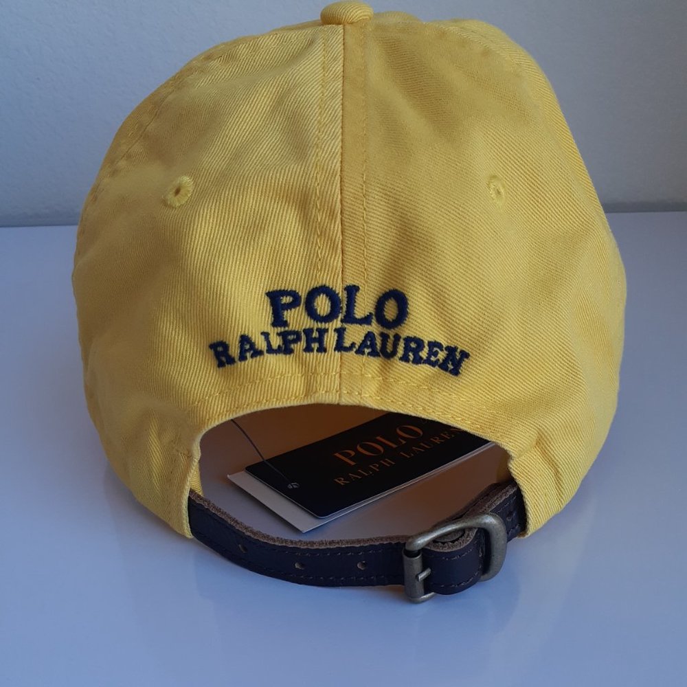 Polo Ralph Lauren Beach Bear Yellow Baseball Cap Hat Adjustable NEW With Tags - Picture 7 of 11
